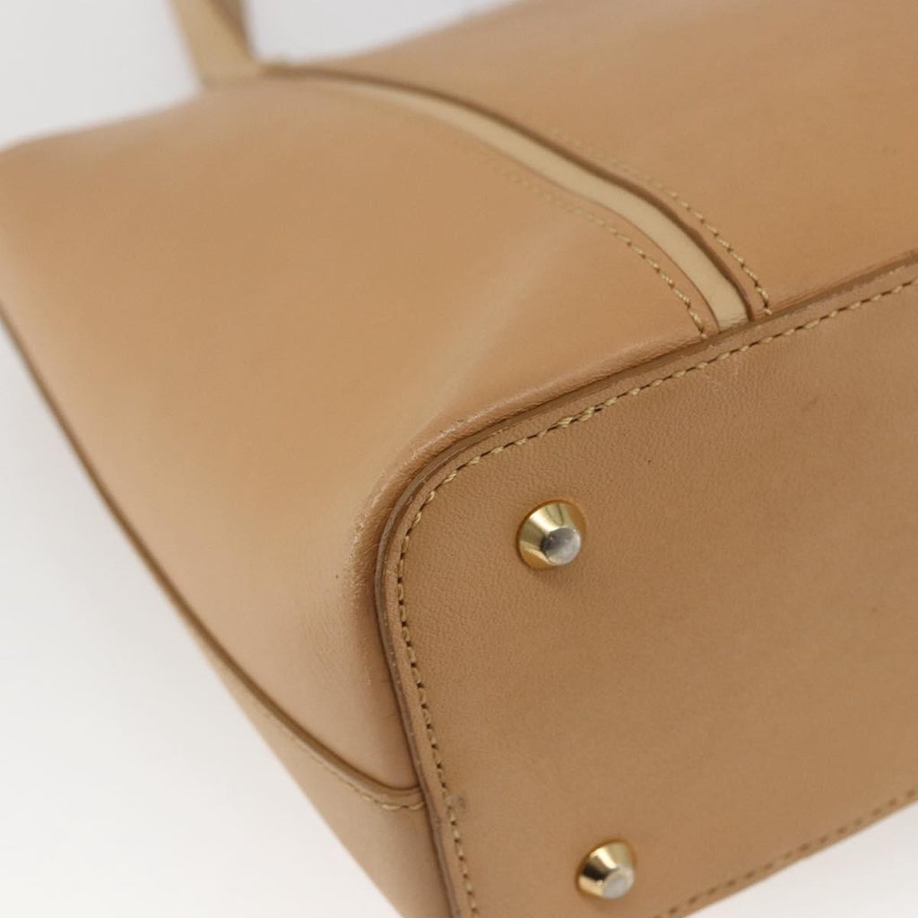 Burberry Vintage Handbag Leather Beige Leather Handbag (Pre-Owned)