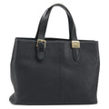 Burberry Vintage Handbag Leather Black Leather Handbag (Pre-Owned)