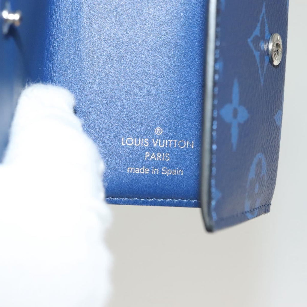 Louis Vuitton Discovery Wallet Monogram Taigarama Blue Leather Wallets Accessory (Pre-Owned)