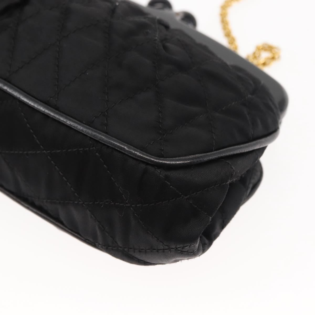 Chanel Chain Clutch Canvas And Leather Black Satin Shoulder Bag Bag (Pre-Owned)
