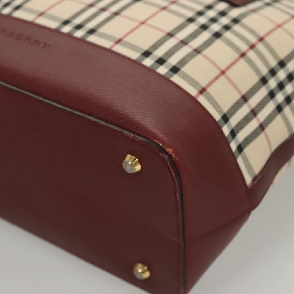 Burberry Nova Check Handbag Nova Check Canvas And Leather Beige Canvas Handbag (Pre-Owned)