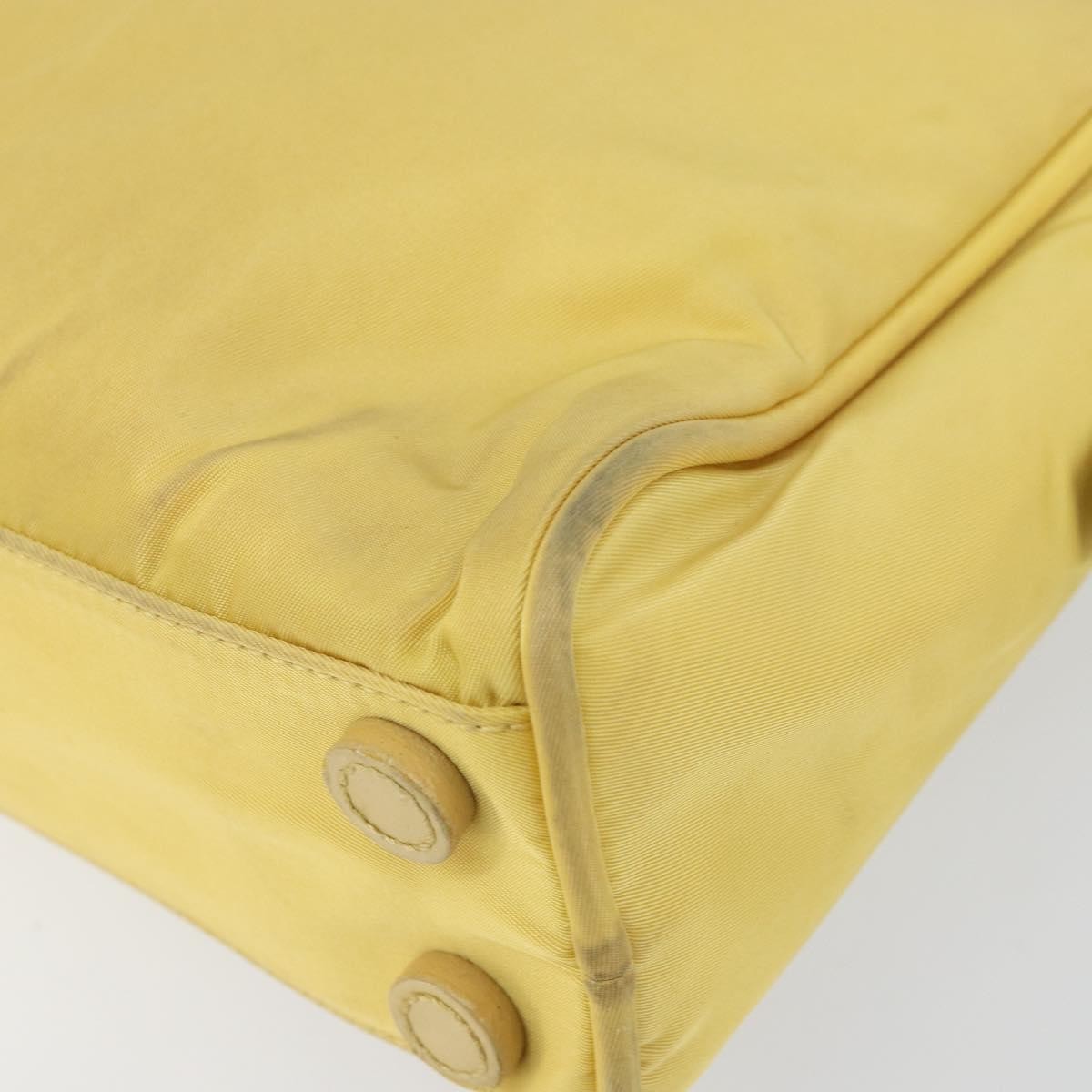 Prada Zip Around Tote Tessuto Yellow Nylon Handbag (Pre-Owned)