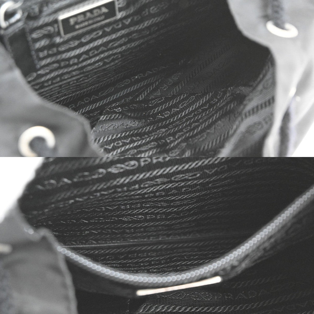 Prada Double Front Pocket Backpack Tessuto Black Nylon Backpack Bag (Pre-Owned)