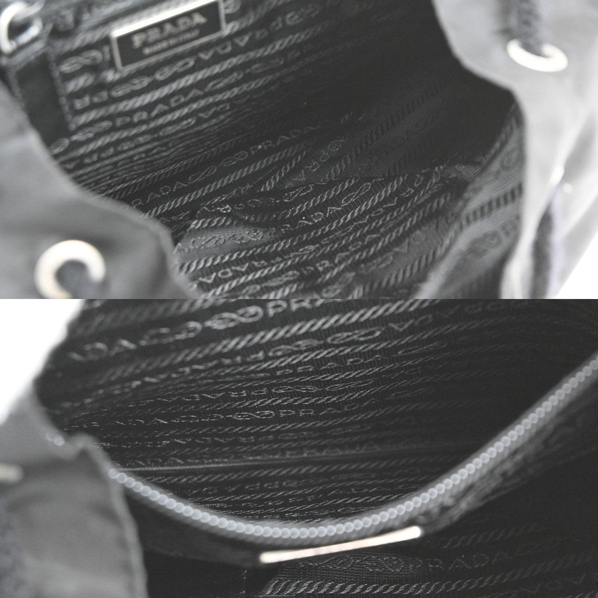 Prada Double Front Pocket Backpack Tessuto Black Nylon Backpack Bag (Pre-Owned)