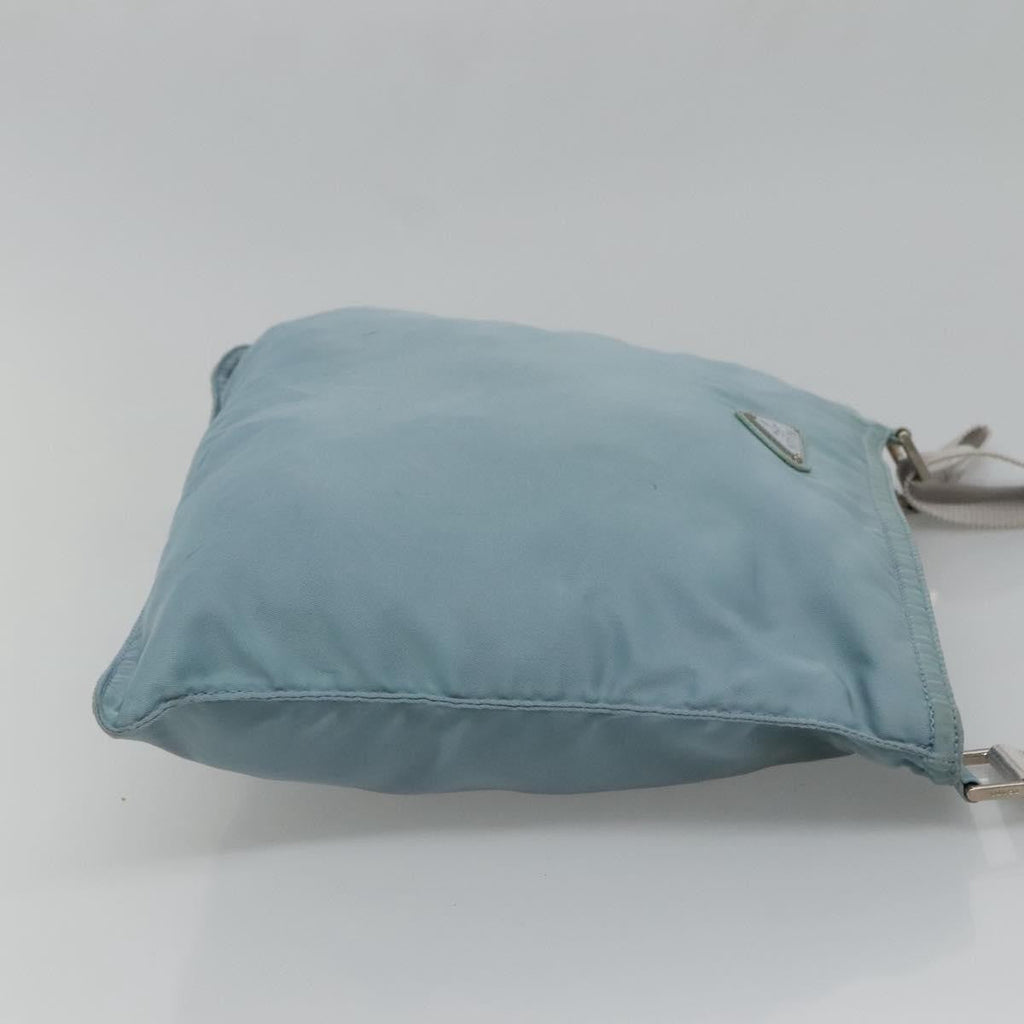 Prada Flat Messenger Bag Tessuto Blue Nylon Shoulder Bag Bag (Pre-Owned)