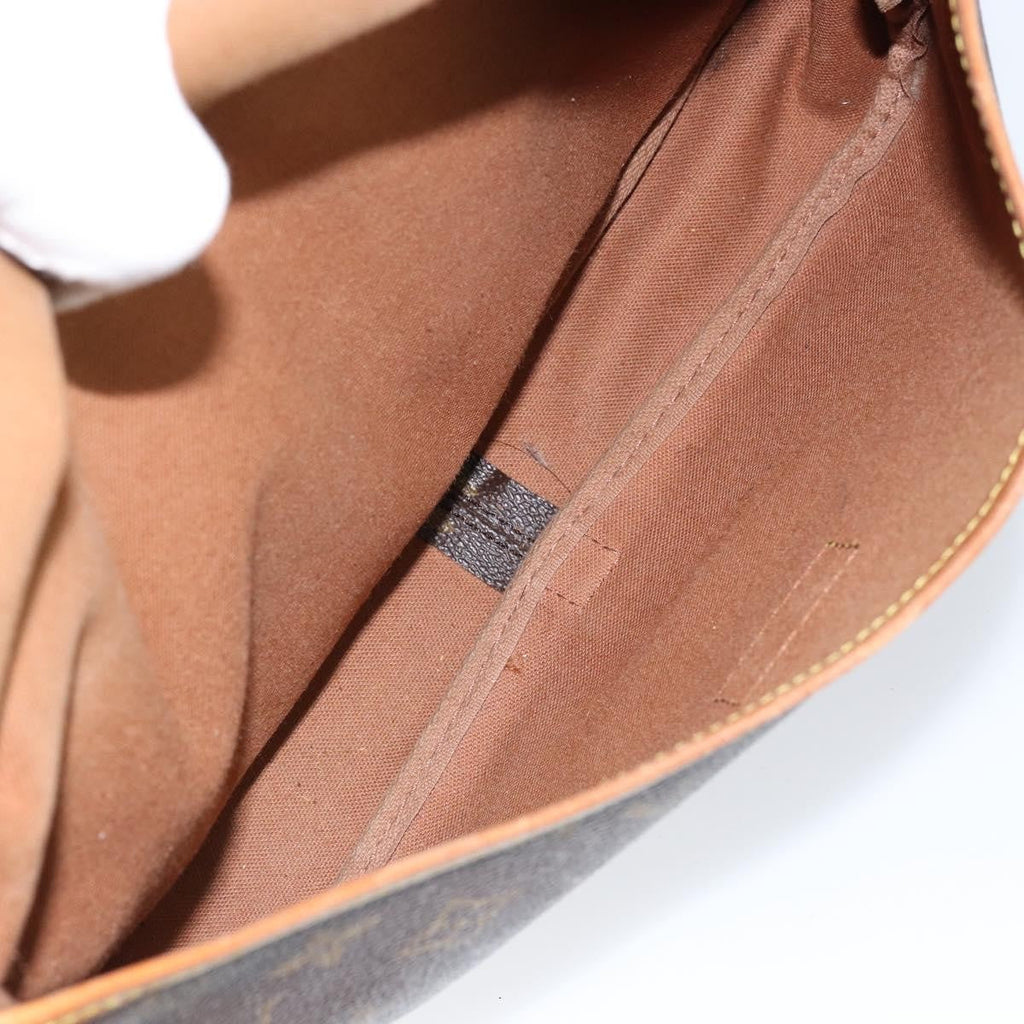 Louis Vuitton Saumur Handbag Monogram Canvas Brown Canvas Shoulder Bag Bag (Pre-Owned)