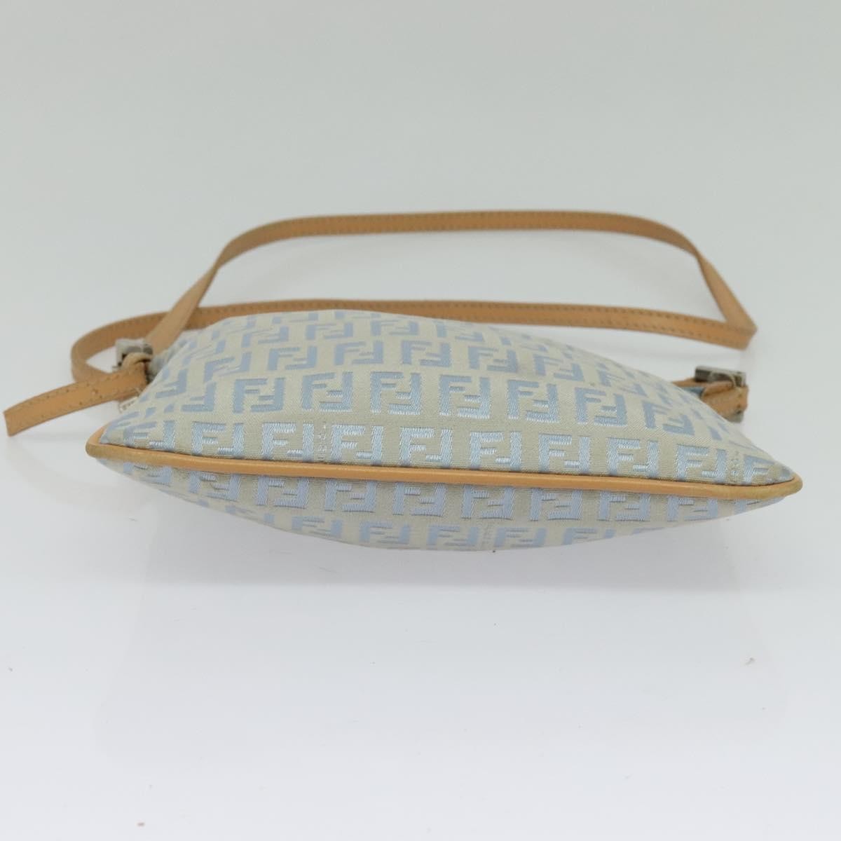 Fendi Vintage Flat Crossbody Bag Zucchino Canvas Blue Canvas Shoulder Bag Bag (Pre-Owned)