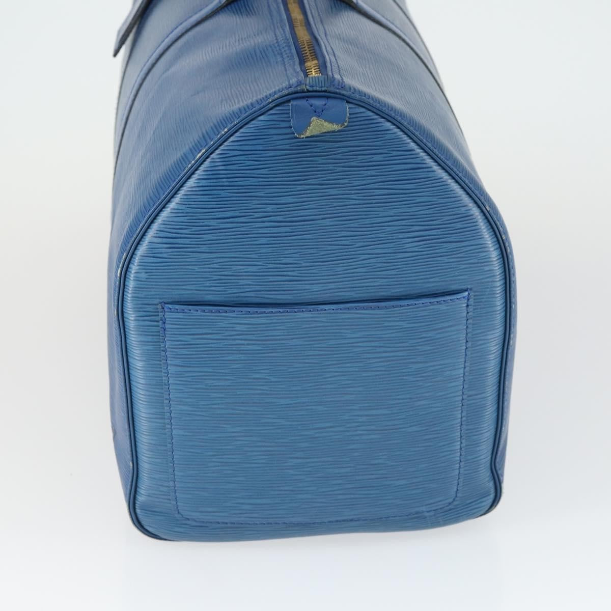 Louis Vuitton Keepall Bag Epi Leather Blue Leather Travel Bag Bag (Pre-Owned)