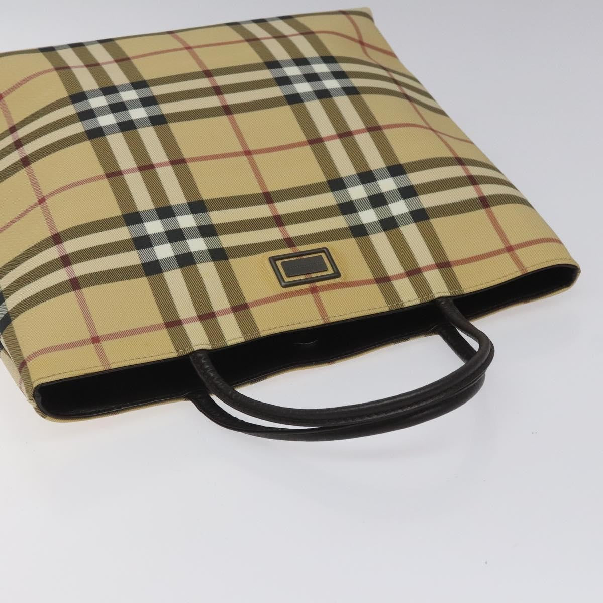 Burberry Nova Check Handbag Nova Check Canvas Beige Canvas Handbag (Pre-Owned)