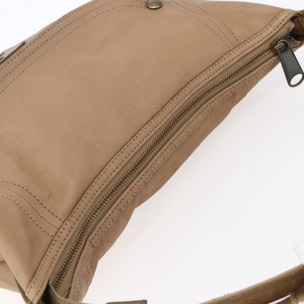 Burberry Blue Label Handbag Leather Brown Leather Handbag (Pre-Owned)