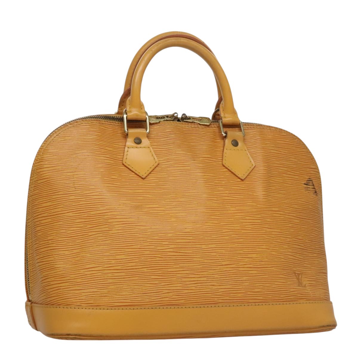 Louis Vuitton Alma Handbag Epi Leather Yellow Leather Handbag (Pre-Owned)