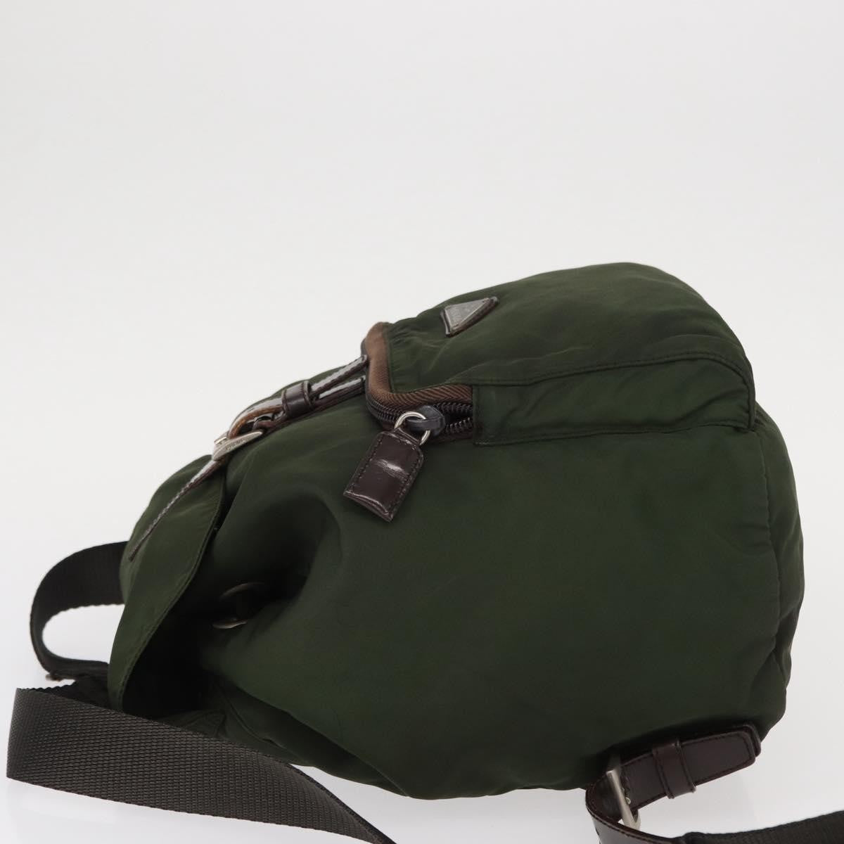 Prada Front Pocket Backpack Tessuto Khaki Nylon Backpack Bag (Pre-Owned)