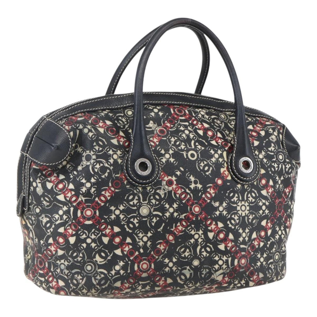 Chanel Optic Coco Bowler Bag Printed Coated Canvas With Caviar Black Pvc Travel Bag Bag (Pre-Owned)