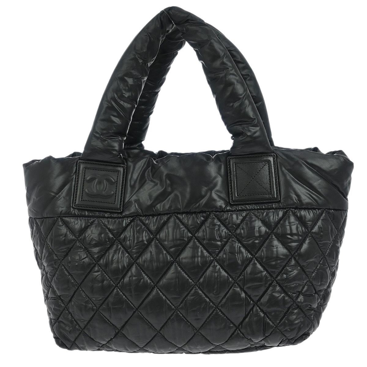 Chanel Coco Cocoon Reversible Tote Quilted Nylon Black Nylon Tote Bag Bag (Pre-Owned)