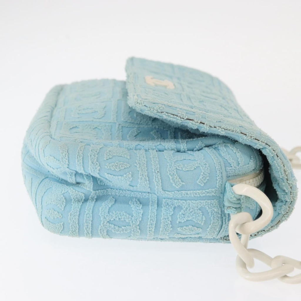 Chanel Sport Line Resin Camera Flap Bag Terry Cloth Blue Plastic Shoulder Bag Bag (Pre-Owned)