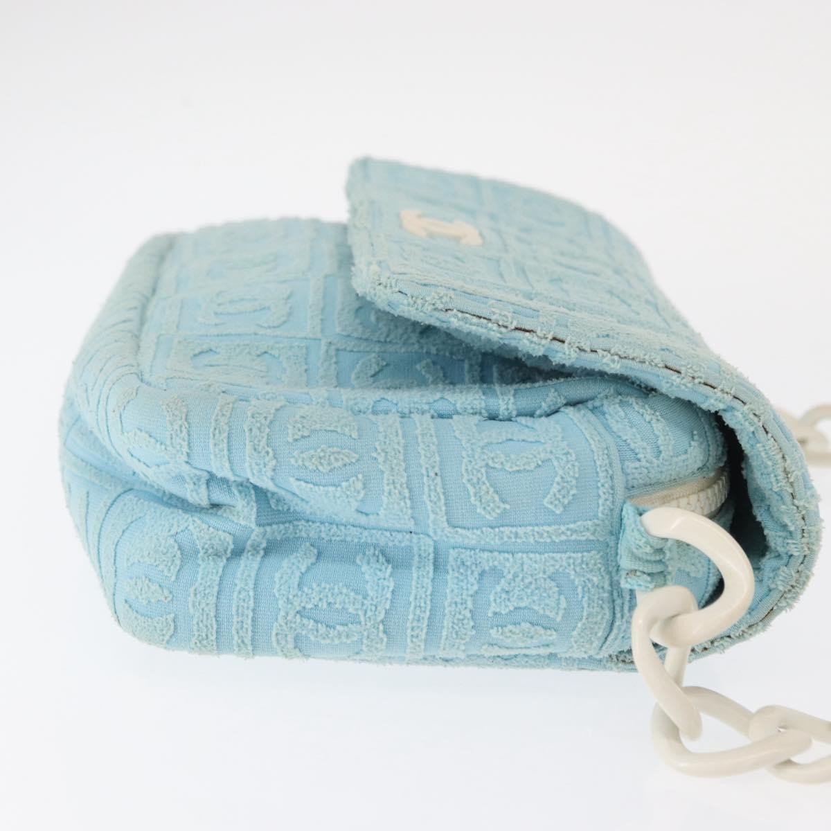 Chanel Sport Line Resin Camera Flap Bag Terry Cloth Blue Plastic Shoulder Bag Bag (Pre-Owned)