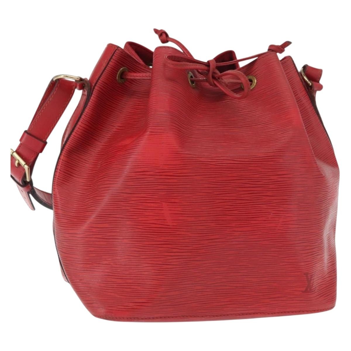 Louis Vuitton Petit Noe Handbag Epi Leather Red Leather Shoulder Bag Bag (Pre-Owned)