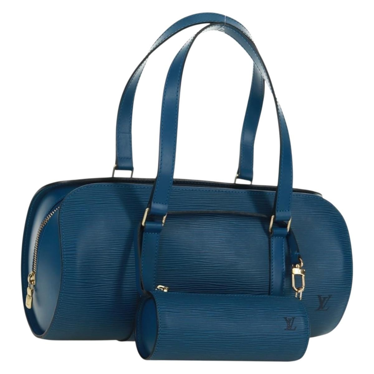 Louis Vuitton Soufflot Handbag Epi Leather Blue Leather Shoulder Bag Bag (Pre-Owned)