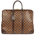 Louis Vuitton Porte-Documents Voyage Briefcase Damier Brown Canvas Briefcase Bag (Pre-Owned)