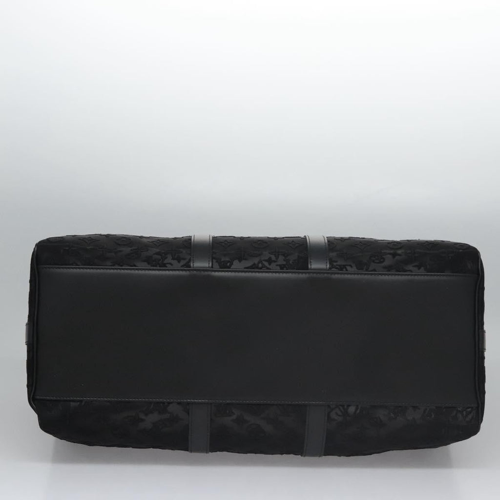 Louis Vuitton Keepall Bandouliere Bag Monogram See Through Mesh Black Nylon Travel Bag Bag (Pre-Owned)