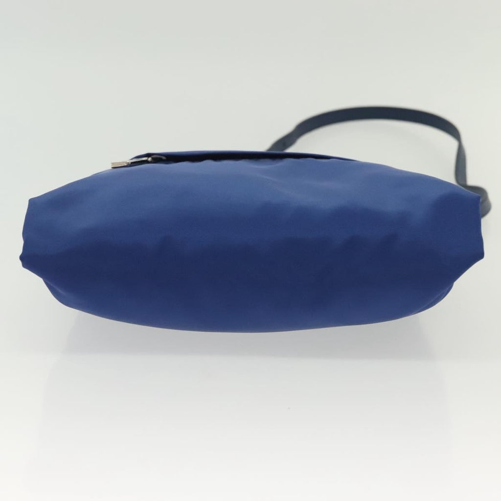 Prada Flat Messenger Tessuto With Leather Blue Nylon Shoulder Bag Bag (Pre-Owned)