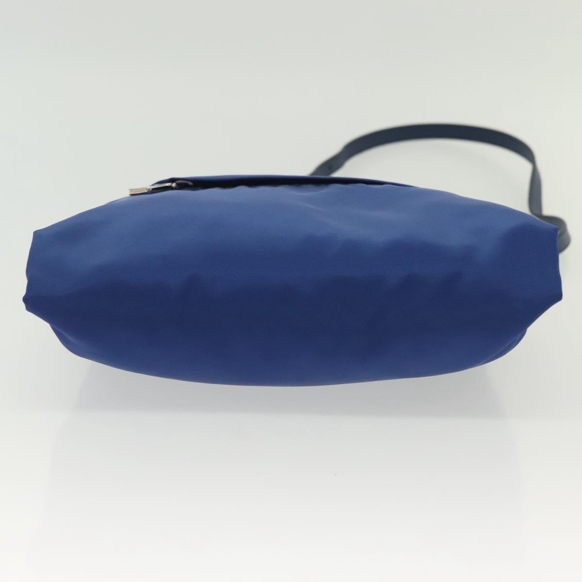 Prada Flat Messenger Tessuto With Leather Blue Nylon Shoulder Bag Bag (Pre-Owned)