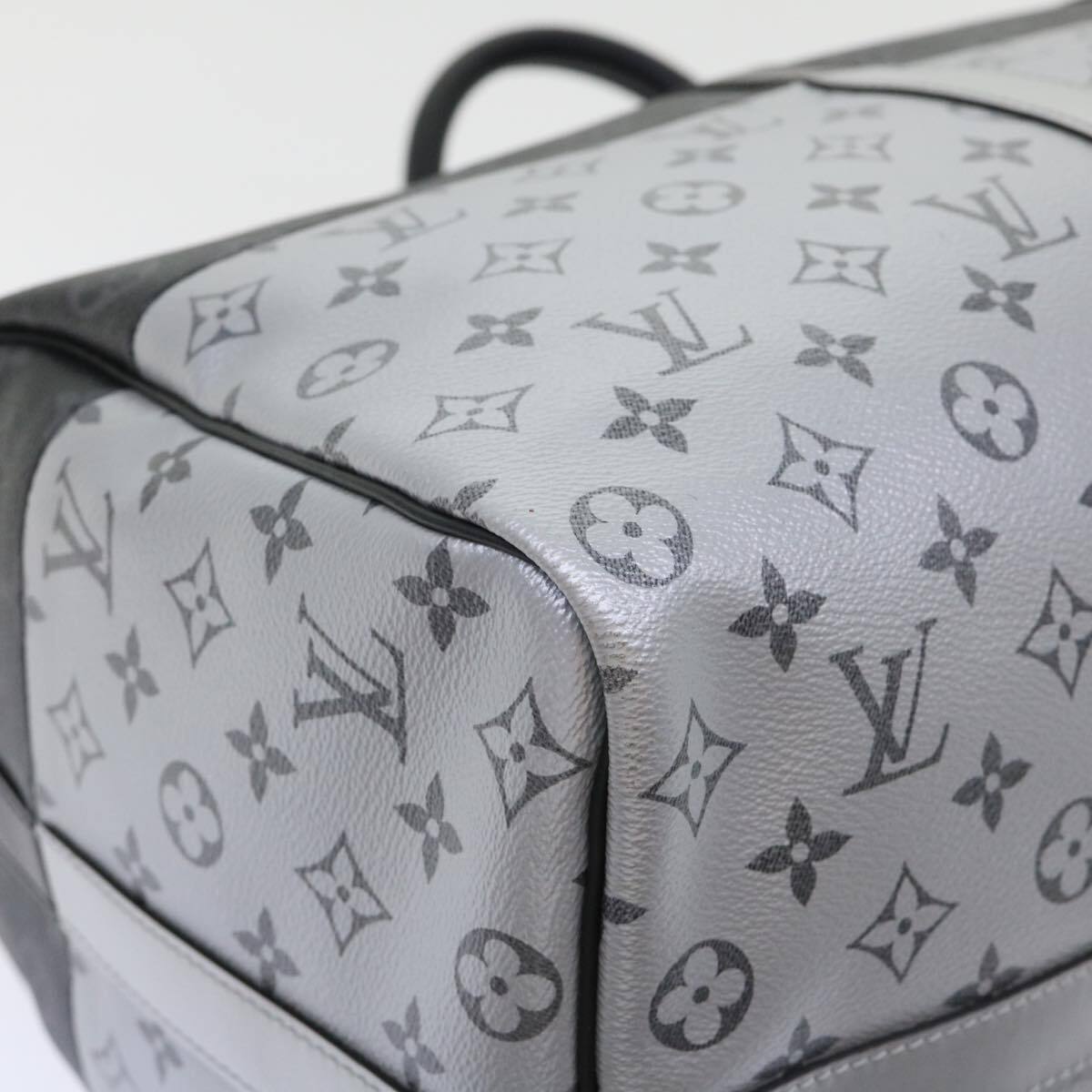Louis Vuitton Keepall Bandouliere Bag Monogram Eclipse Split Canvas Black Canvas Bag (Pre-Owned)