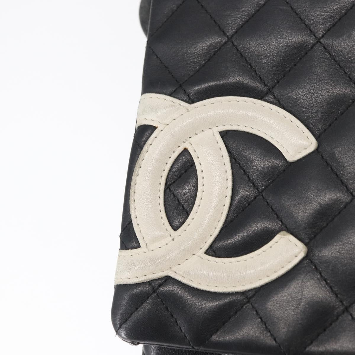 Chanel Cambon Flap Crossbody Bag Quilted Lambskin Silver Leather Shoulder Bag Bag (Pre-Owned)