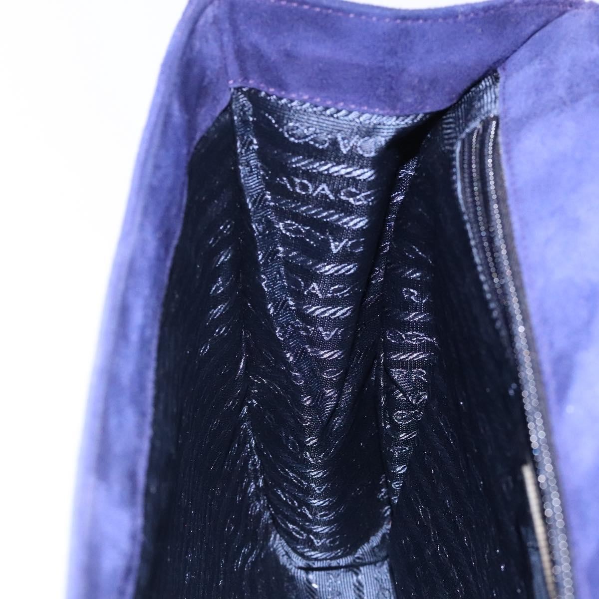 Prada Vintage Handbag Suede Purple Suede Handbag (Pre-Owned)