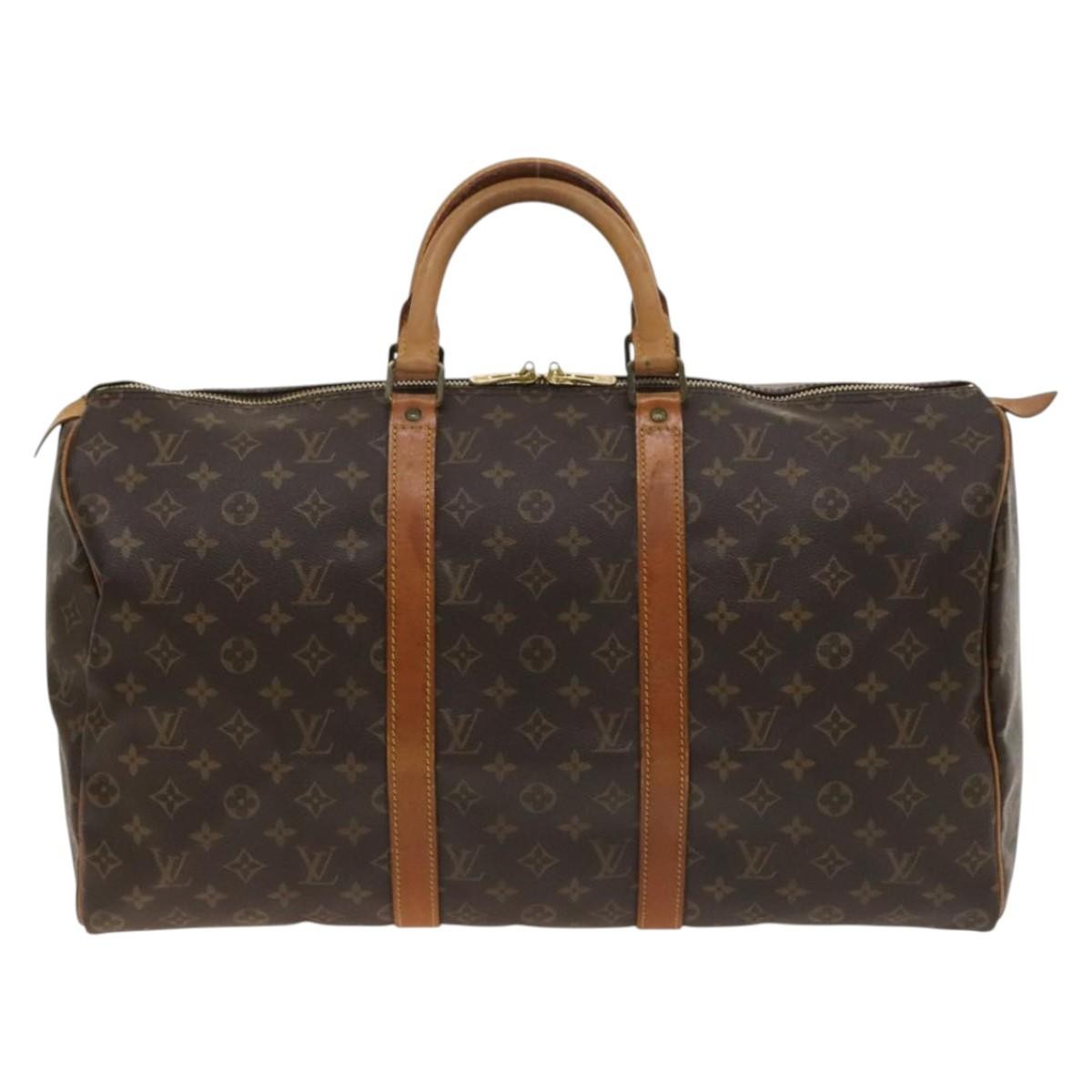 Louis Vuitton Keepall Bag Monogram Canvas Brown Canvas Travel Bag Bag (Pre-Owned)