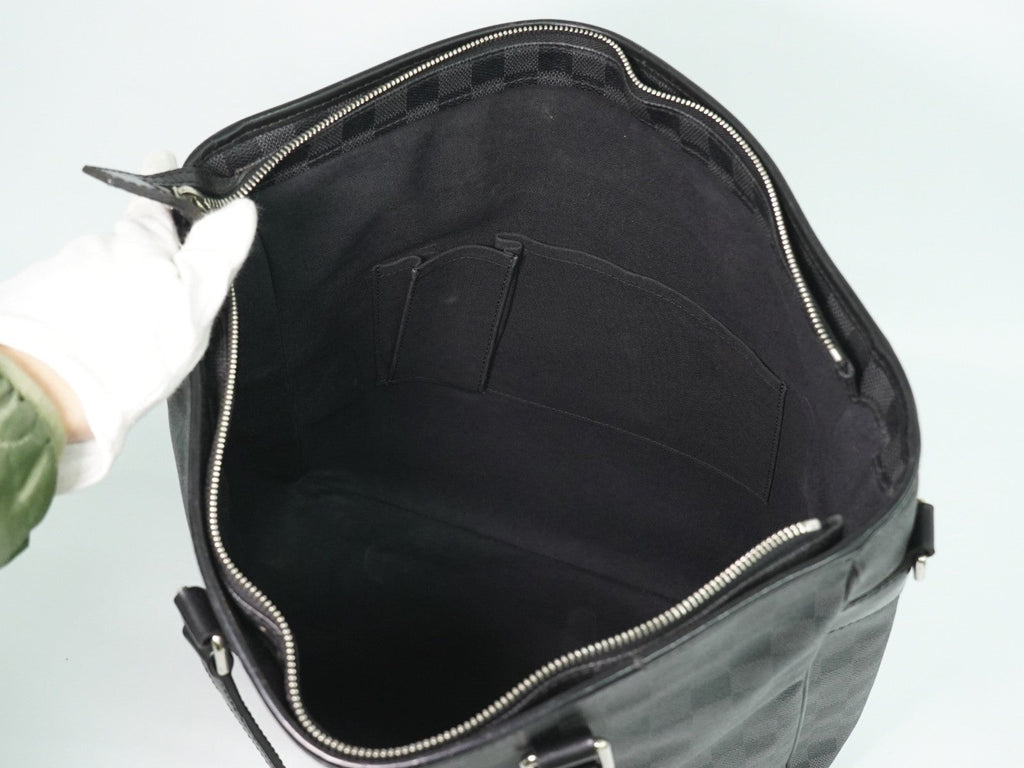 Louis Vuitton Tadao Handbag Damier Graphite Black Canvas Tote Bag Bag (Pre-Owned)