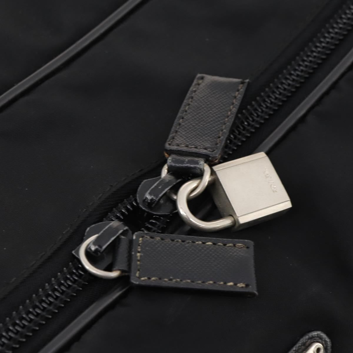 Prada Vintage Boston Bag Nylon Black Nylon Travel Bag Bag (Pre-Owned)