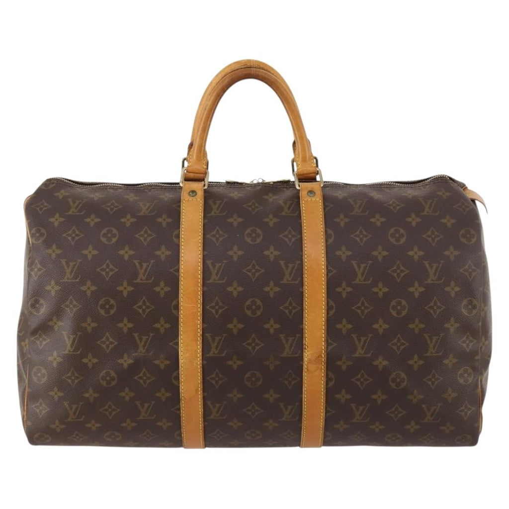 Louis Vuitton Keepall Bag Monogram Canvas Brown Canvas Travel Bag Bag (Pre-Owned)