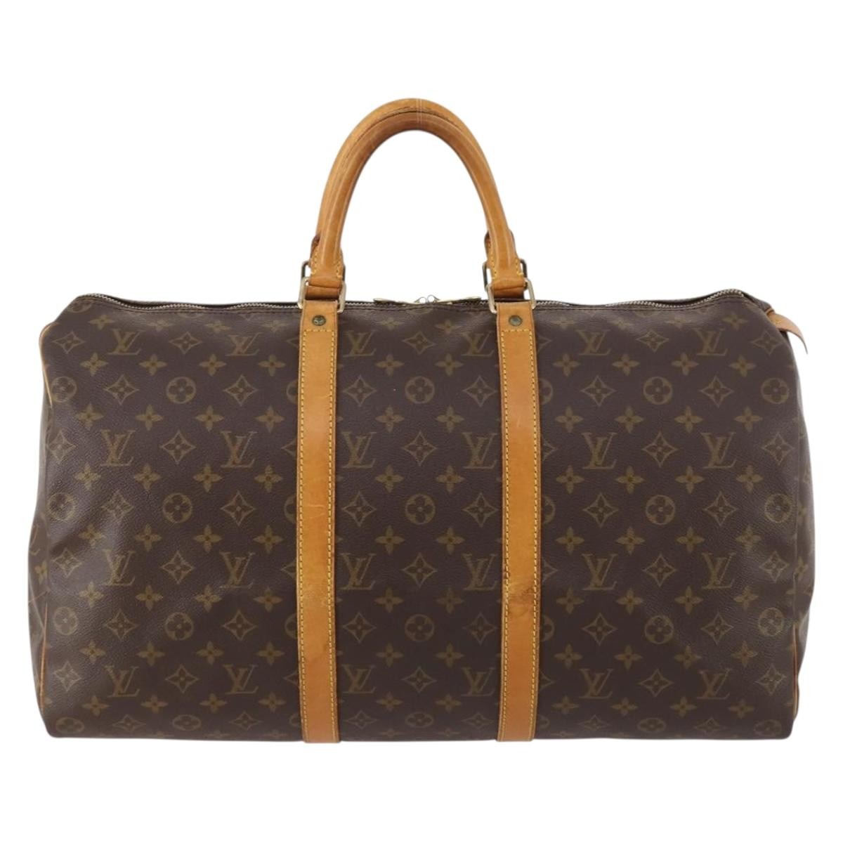 Louis Vuitton Keepall Bag Monogram Canvas Brown Canvas Travel Bag Bag (Pre-Owned)