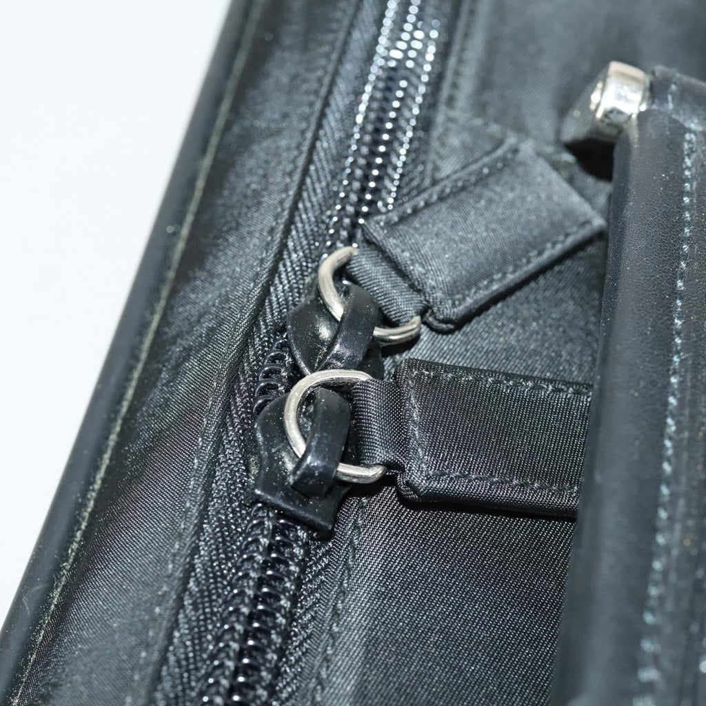 Prada Convertible Front Pocket Briefcase Tessuto With Saffiano Leather Black Nylon Briefcase Bag (Pre-Owned)
