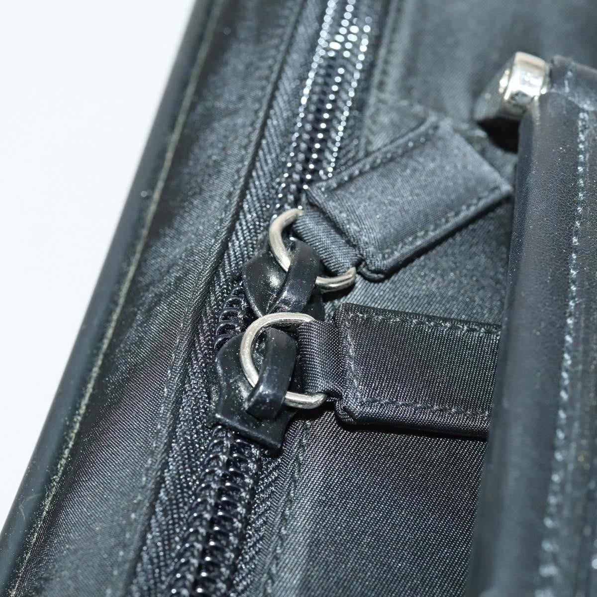 Prada Convertible Front Pocket Briefcase Tessuto With Saffiano Leather Black Nylon Briefcase Bag (Pre-Owned)