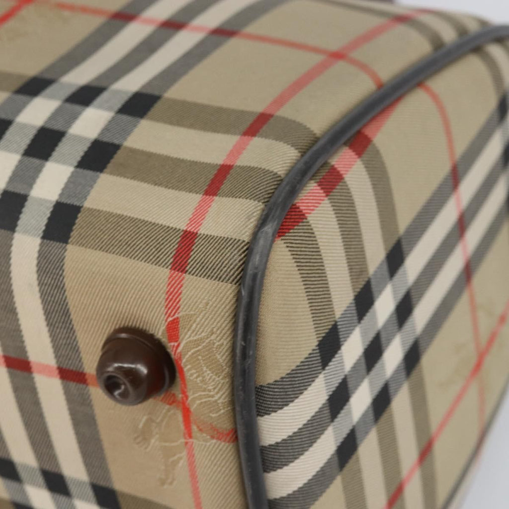 Burberry Nova Check Handbag Nova Check Canvas Beige Canvas Handbag (Pre-Owned)