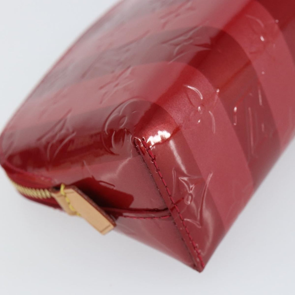 Louis Vuitton Cosmetic Pouch Limited Edition Monogram Vernis Rayures Red Patent_Leather Bag (Pre-Owned)