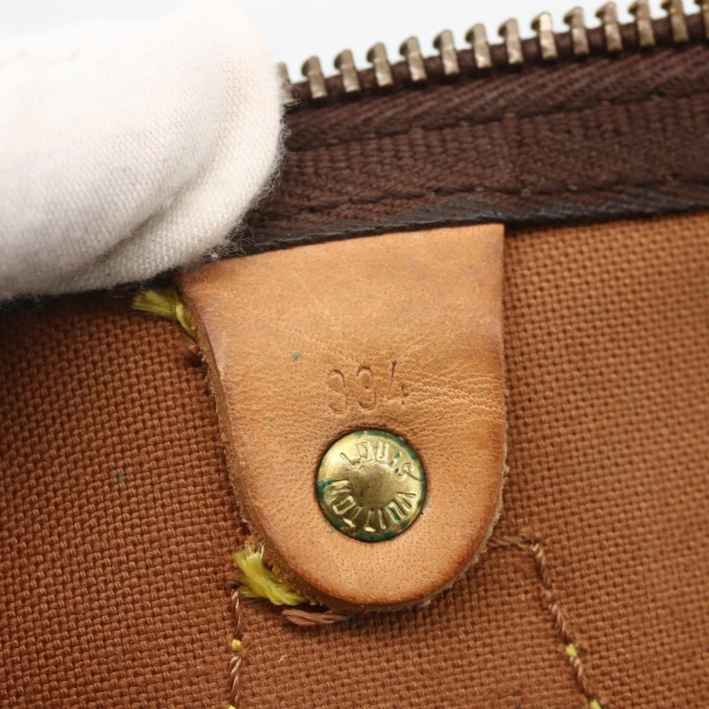 Louis Vuitton Speedy Handbag Monogram Canvas Brown Canvas Handbag (Pre-Owned)