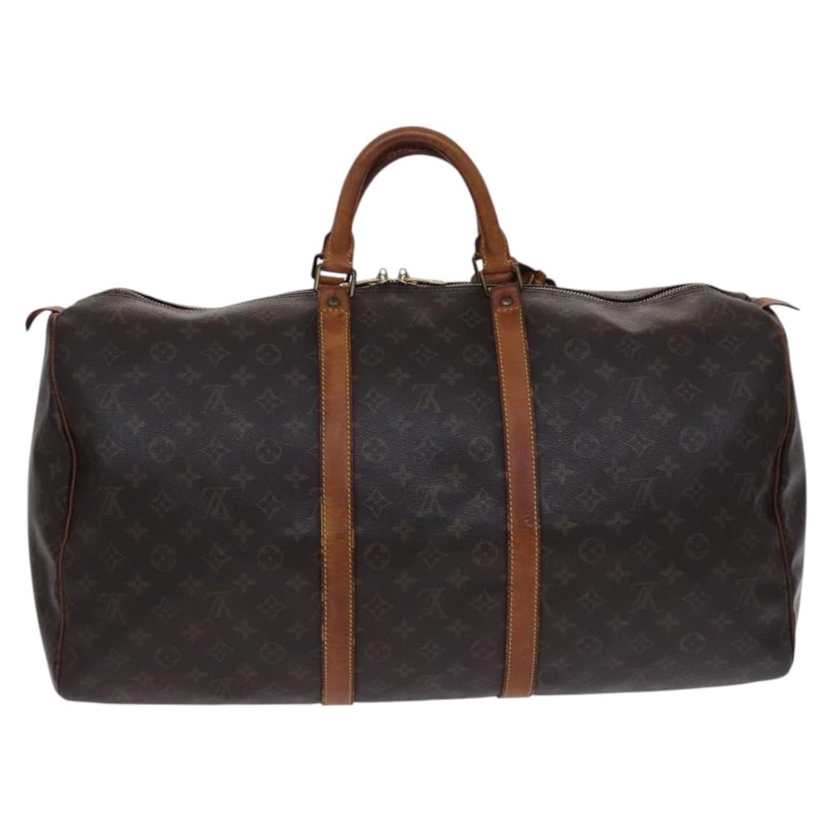 Louis Vuitton Keepall Bag Monogram Canvas Brown Canvas Travel Bag Bag (Pre-Owned)