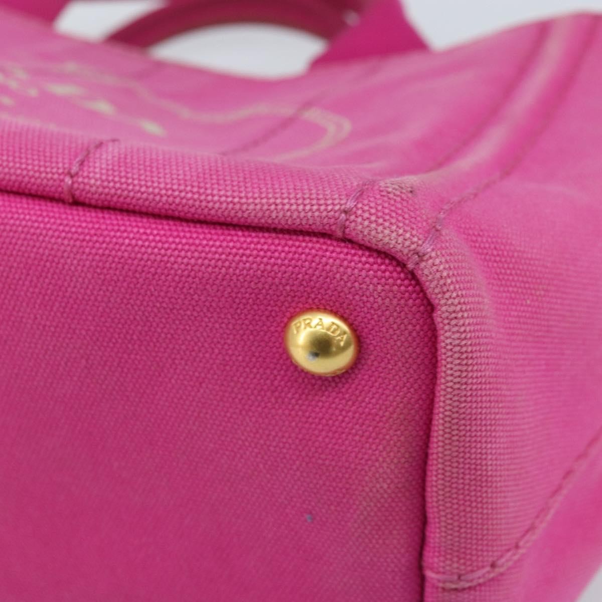 Prada Canapa Tote Canvas Pink Canvas Tote Bag Bag (Pre-Owned)