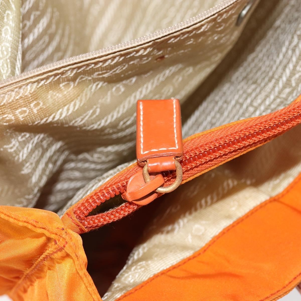 Prada Vintage Tote Tessuto Orange Nylon Tote Bag Bag (Pre-Owned)