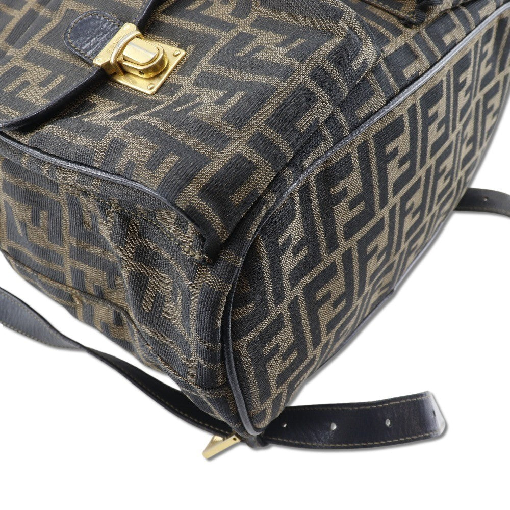 Fendi Fendi Backpack Daypack Zucca Canvas Brown Canvas Backpack Bag (Pre-Owned)
