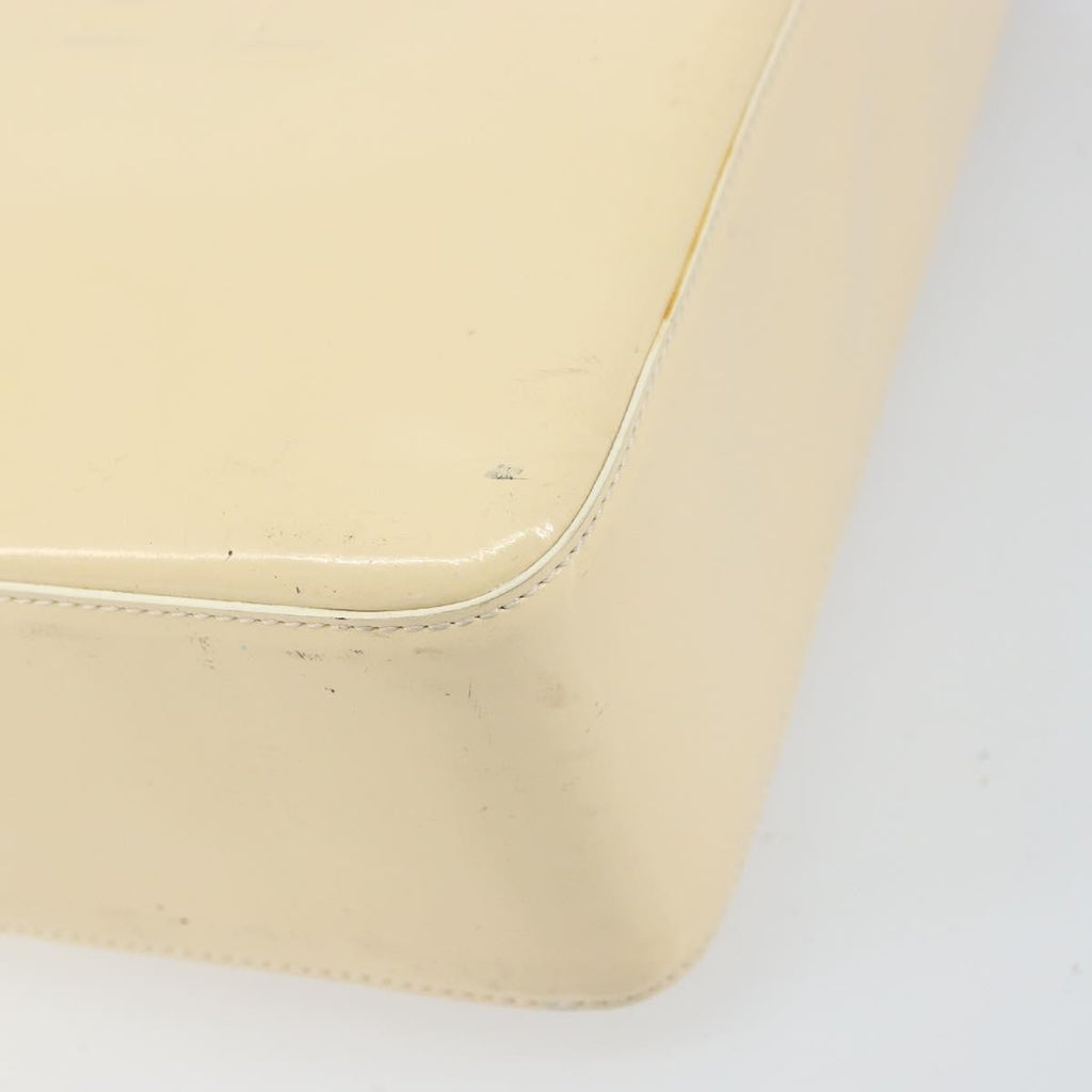 Chanel Vintage Embossed Logo Shoulder Bag Patent Beige Patent_Leather Tote Bag Bag (Pre-Owned)