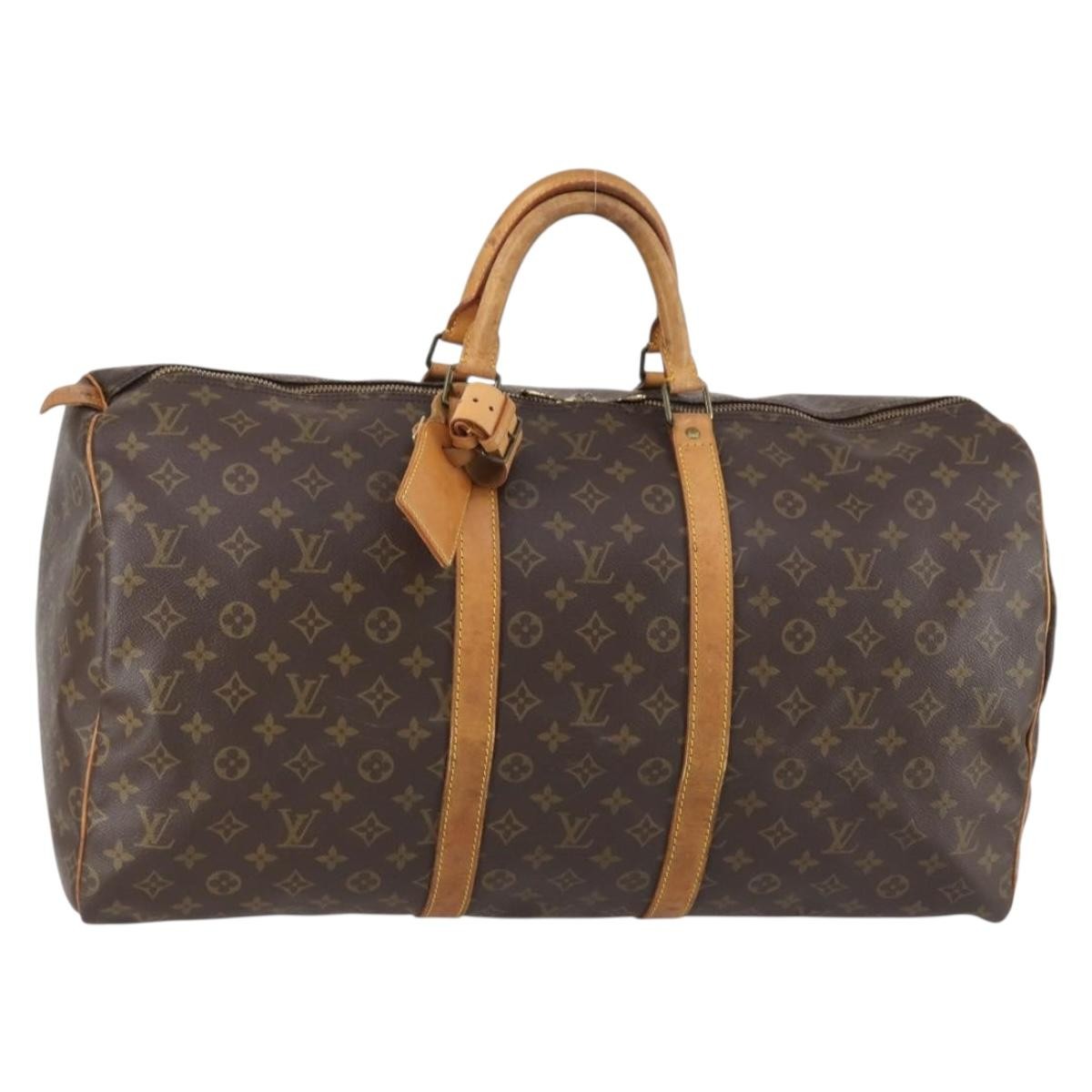 Louis Vuitton Keepall Bag Monogram Canvas Brown Canvas Travel Bag Bag (Pre-Owned)