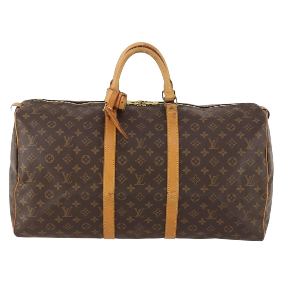 Louis Vuitton Keepall Bag Monogram Canvas Brown Canvas Travel Bag Bag (Pre-Owned)