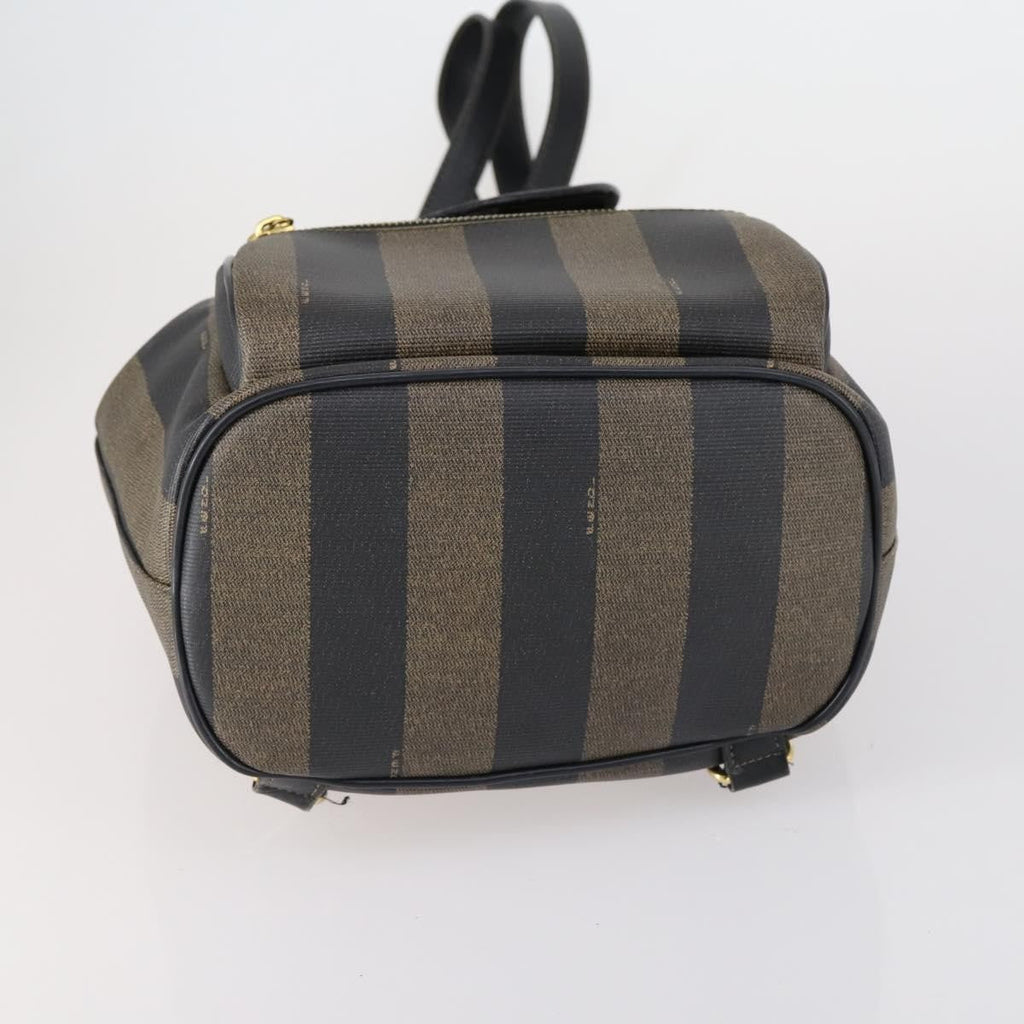 Fendi Pequin Front Pocket Backpack Coated Canvas Brown Pvc Backpack Bag (Pre-Owned)