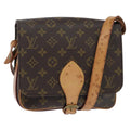 Louis Vuitton Cartouchiere Handbag Monogram Canvas Brown Canvas Shoulder Bag Bag (Pre-Owned)