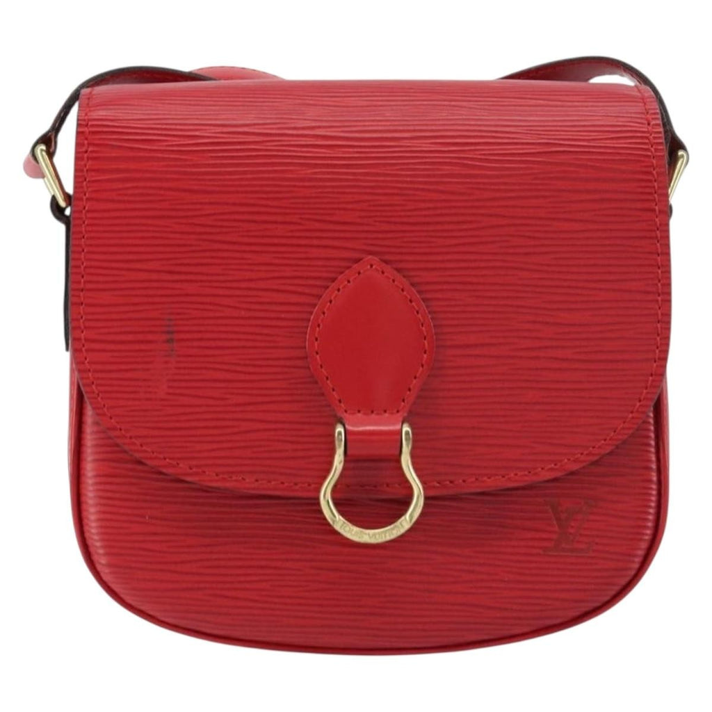 Louis Vuitton Saint Cloud Handbag Epi Leather Red Leather Shoulder Bag Bag (Pre-Owned)