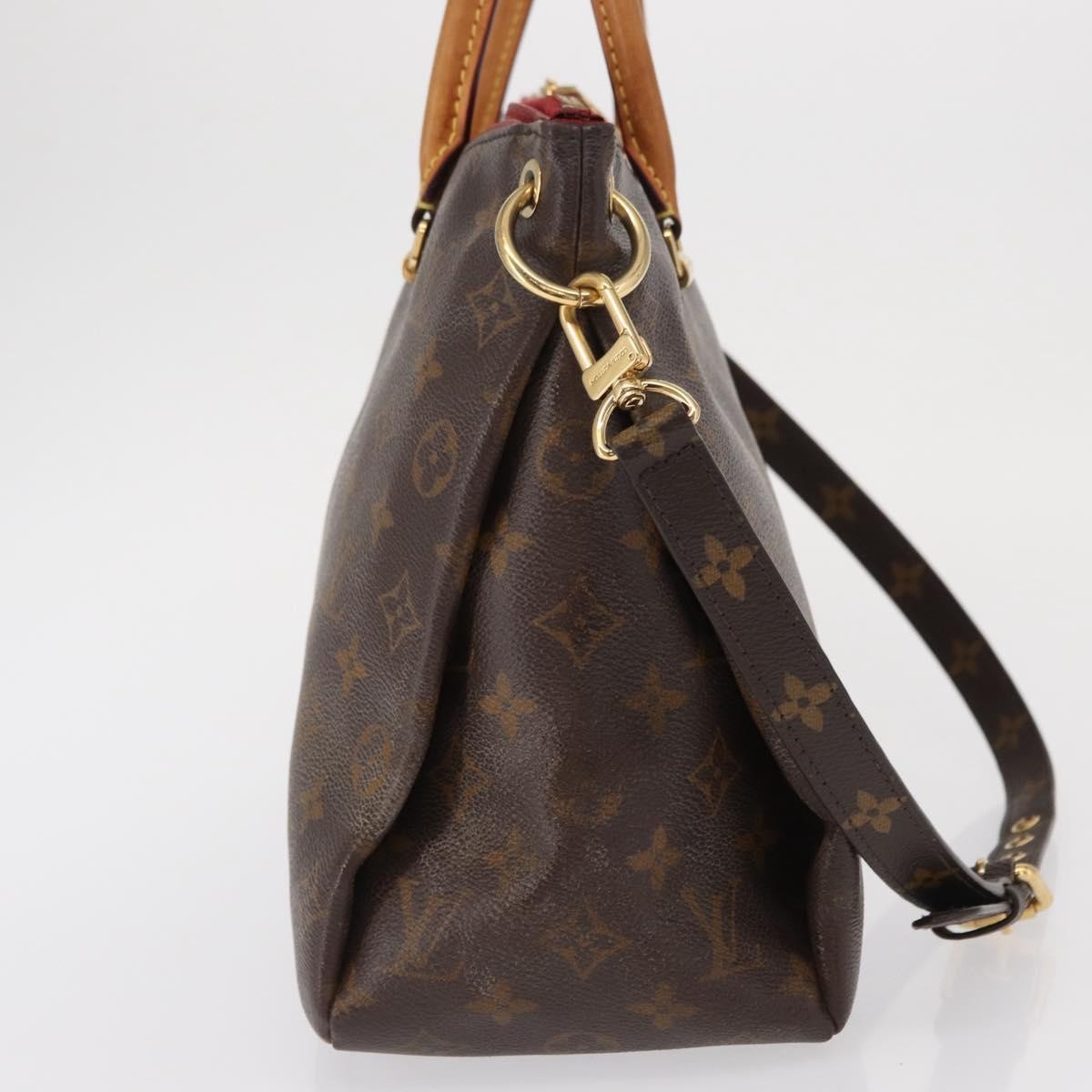 Louis Vuitton Pallas Tote Monogram Canvas With Leather Brown Canvas Tote Bag Bag (Pre-Owned)